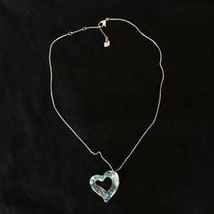 swarovski hollow crystal heart pendant necklace